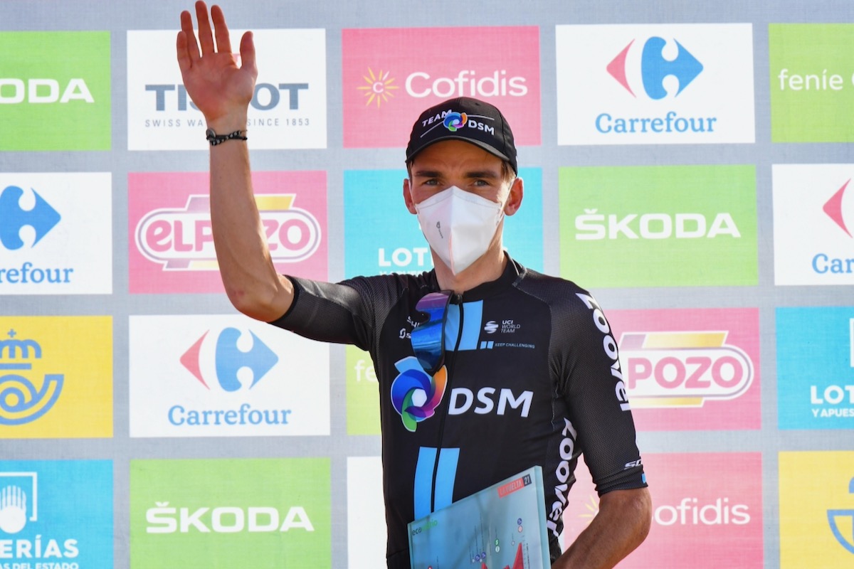 ブエルタで初となるステージ優勝を挙げたロマン・バルデ（フランス、チームDSM）