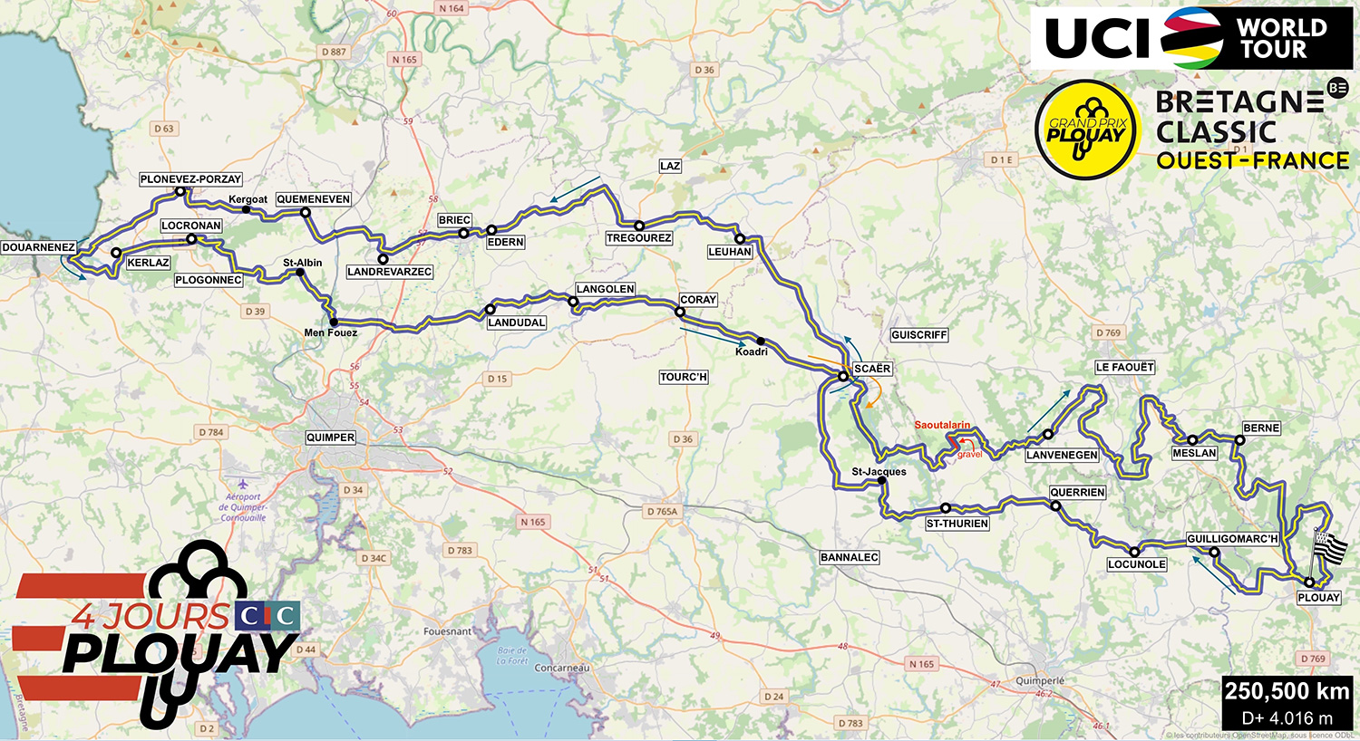ブルターニュクラシック・ウエストフランス2021 コースマップ