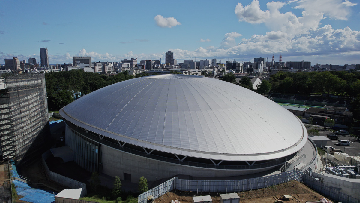 千葉競輪場跡地に建設された「千葉JPFドーム」の外観