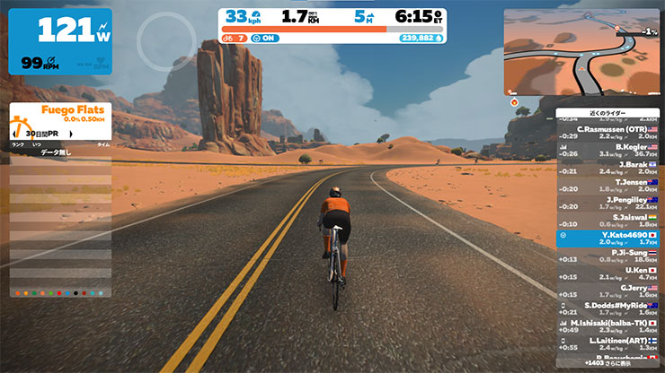 バーチャルサイクリングアプリのZWIFT