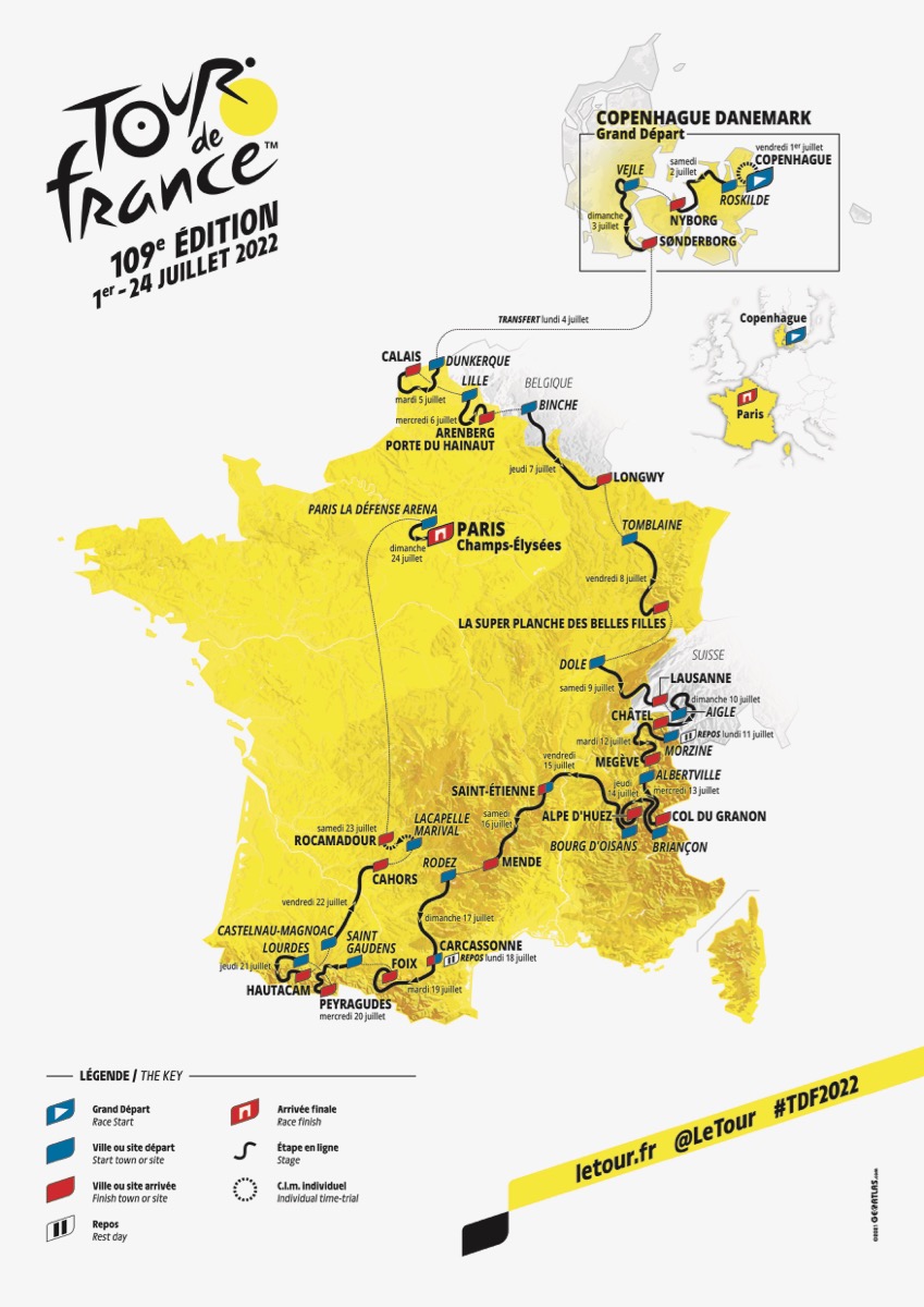 ツール・ド・フランス2022コース全体図