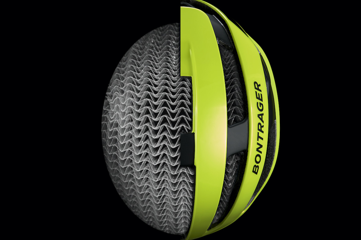 ボントレガーのヘルメットのコアとなる衝撃吸収素材「WaveCel」