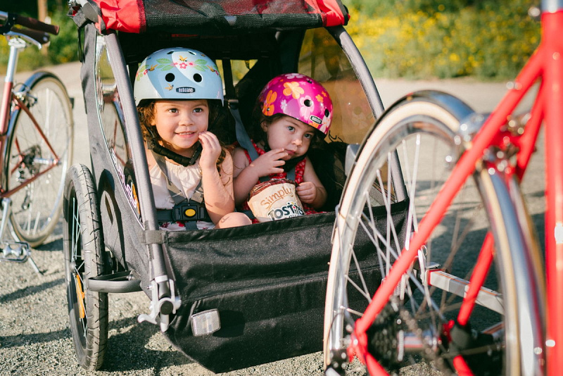 自転車用ベビーカーを試乗できる