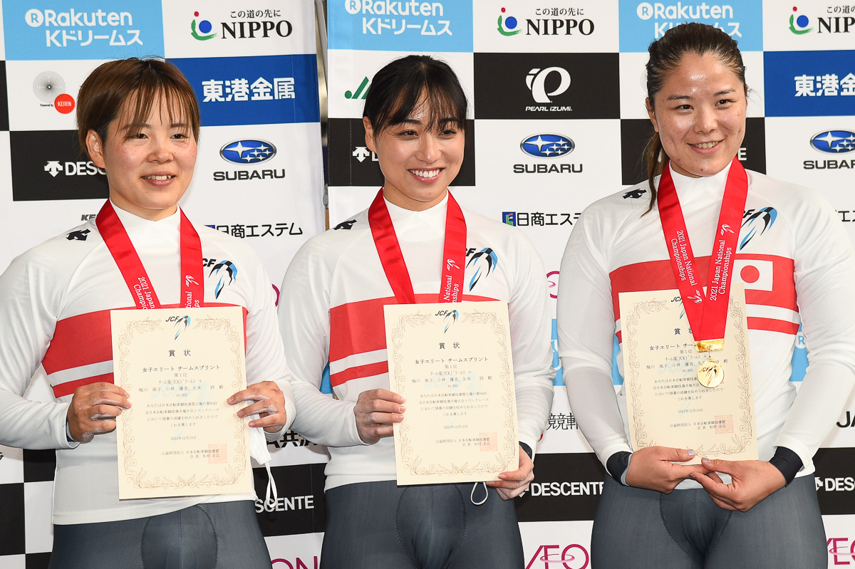 女子チームスプリント 表彰式