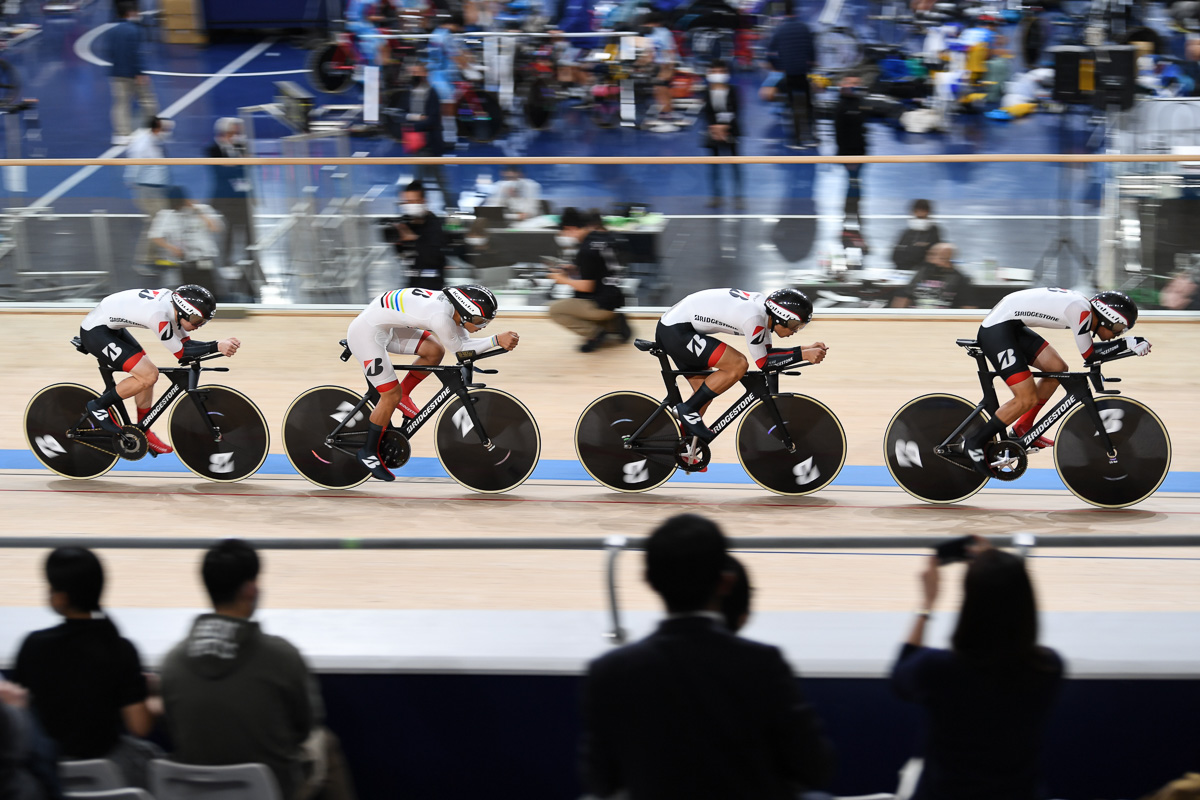 全日本選手権トラックでは全種目で他を圧倒したチームブリヂストンサイクリング