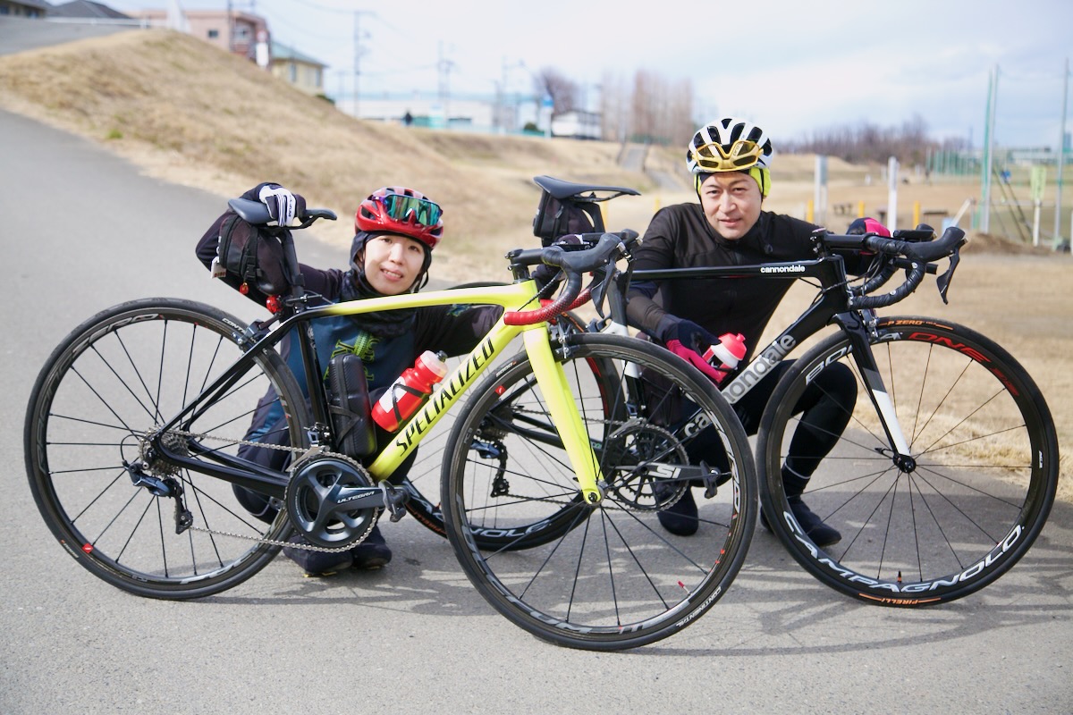 山田高雄さんと山田由香里さん　キャノンデール SUPER SIX EVO & スペシャライズド Tarmac SL5