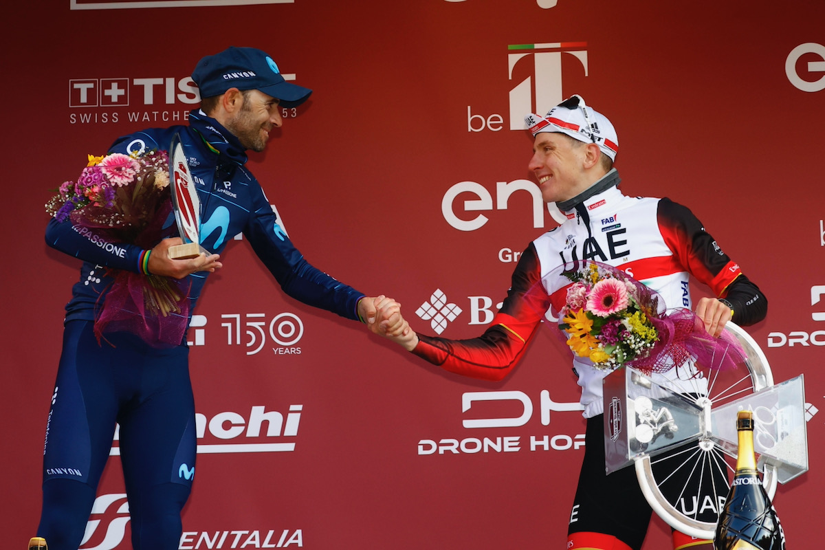 キャリア最後のストラーデビアンケで2位に入ったアレハンドロ・バルベルデ(スペイン、モビスター)