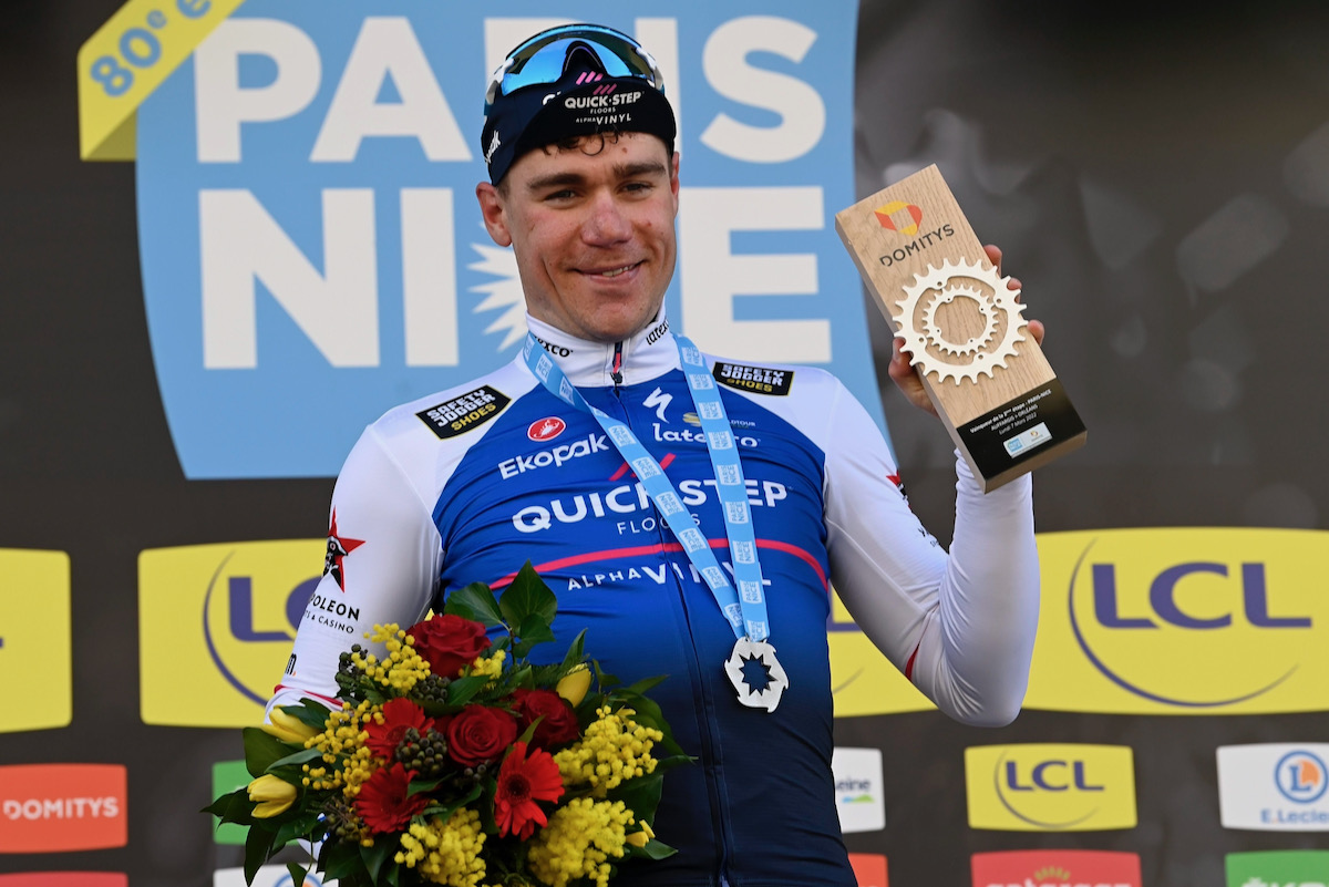 パリ〜ニース初の区間優勝を飾ったファビオ・ヤコブセン(オランダ、クイックステップ・アルファヴィニル)