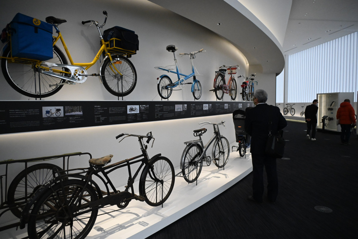 Bゾーンの「自転車のひろがり」では、ロードバイクやMTB、実用車など、用途別に多様化した自転車をテーマ別に展示するほか、自転車の部品や技術に関する展示もあって見応えがある