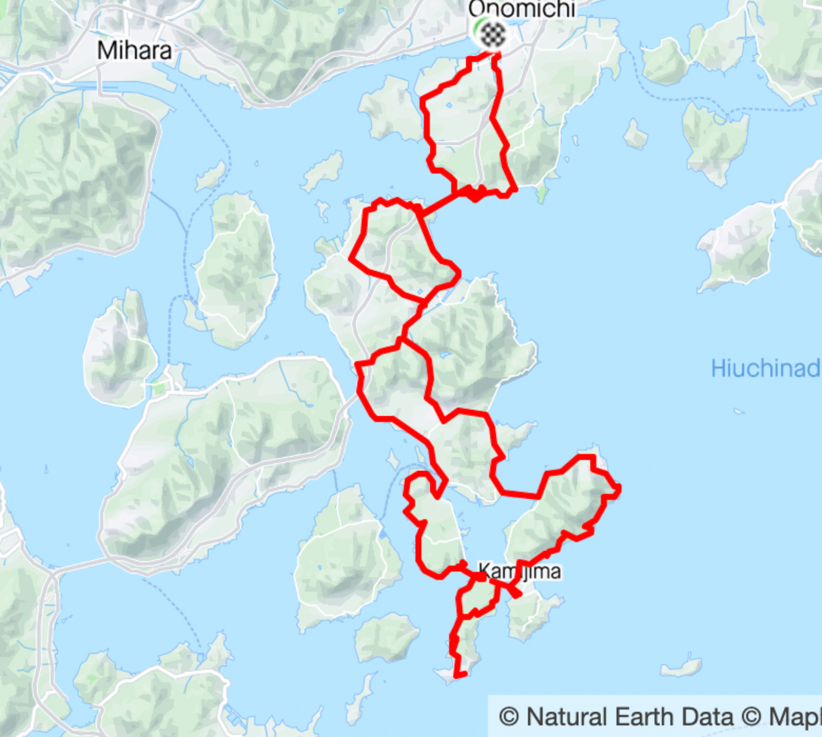 ゆめしま海道ライドの予定ルート図