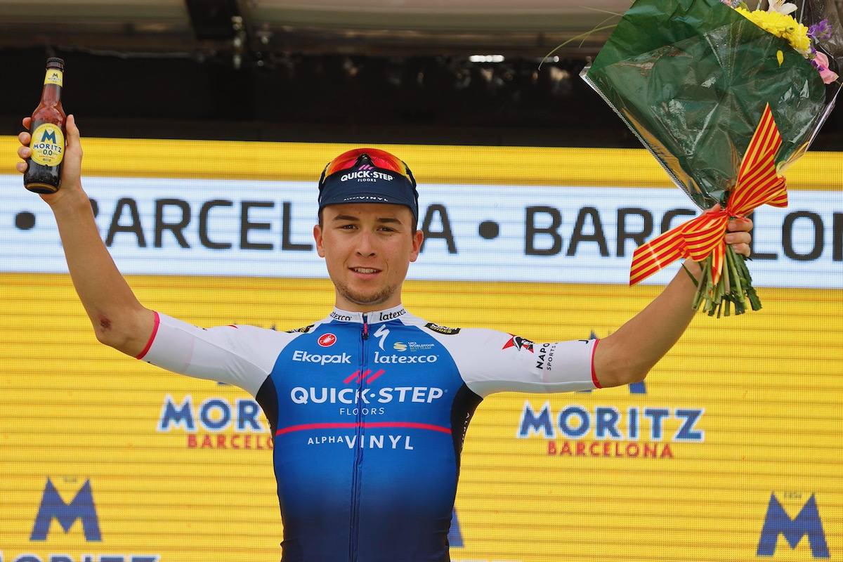 3年振りとなるイタリア人区間優勝を挙げたアンドレア・バジオーリ(イタリア、クイックステップ・アルファヴィニル)
