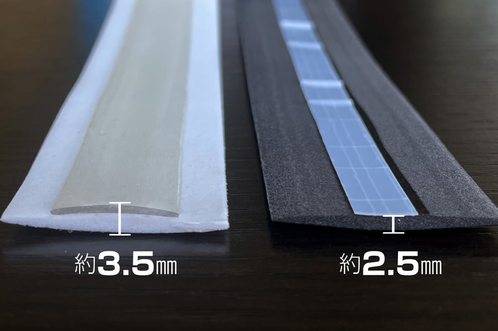 CORK GEL(左)は3.5mmの厚みで優れたクッション性を実現している