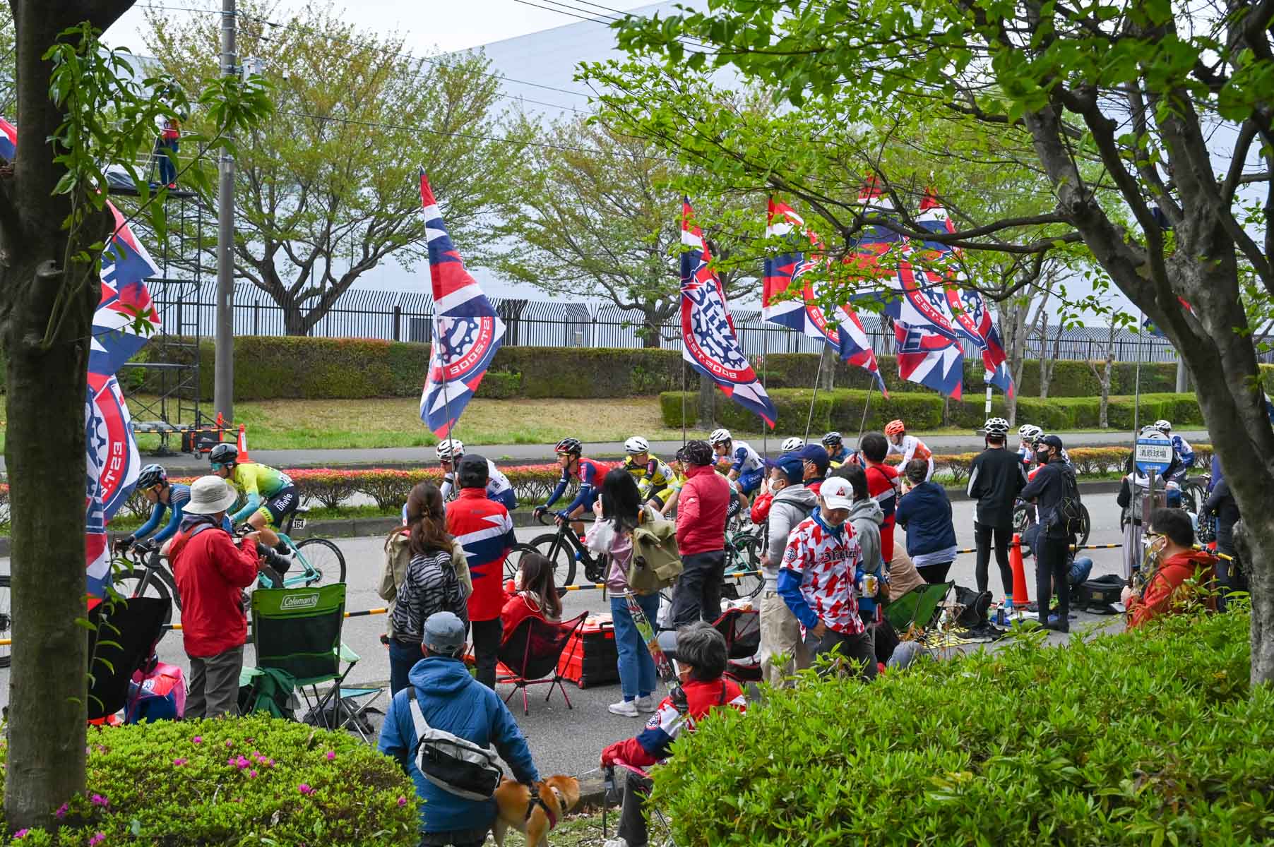 宇都宮開催レース恒例の宇都宮ブリッツェンサポーターによる応援も帰ってきた