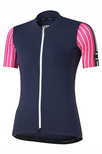 ドットアウト Stripe W Jersey(blue-fuchsia)