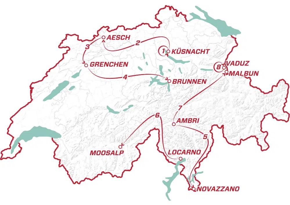 8日間に渡りスイス全土を駆け巡るツール・ド・スイス