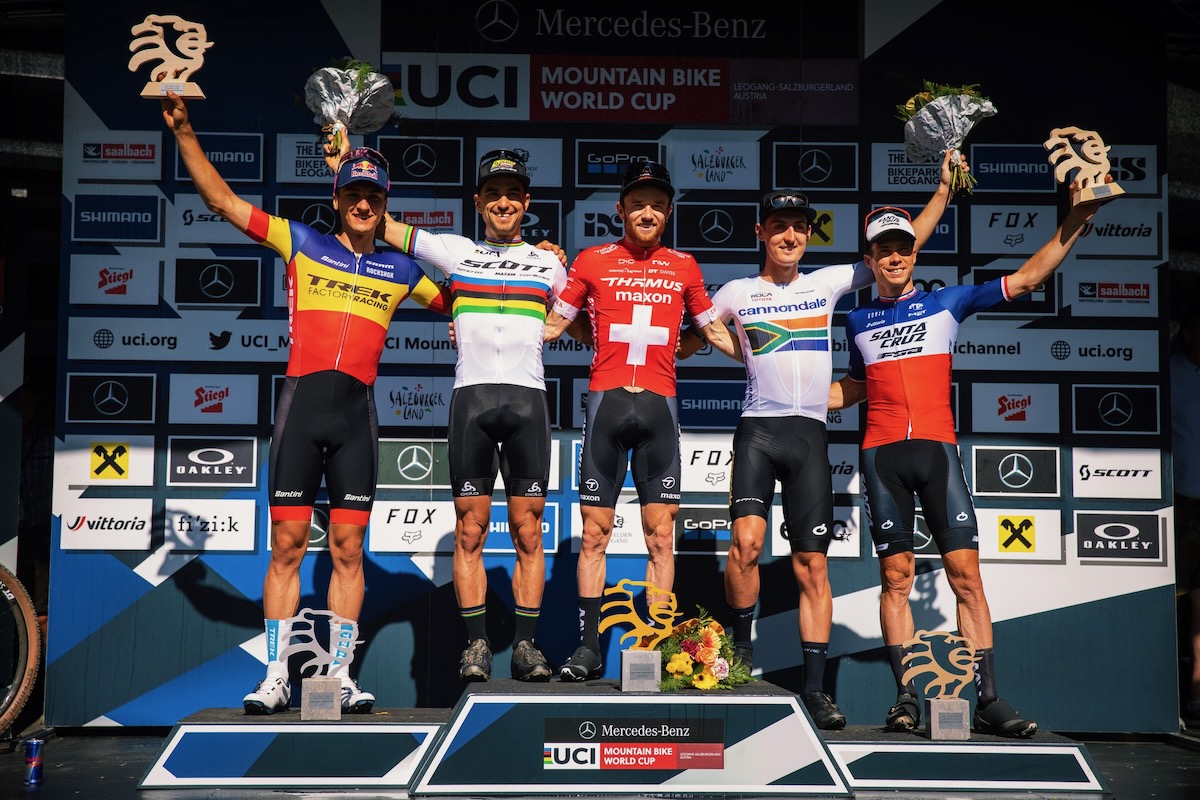 メルセデスベンツUCI MTBワールドカップ第4戦男子エリート表彰台