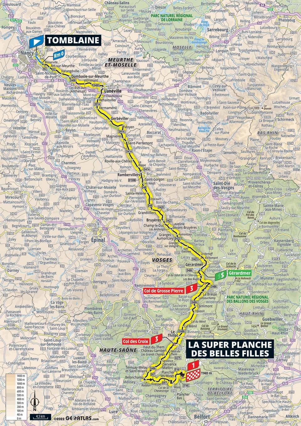 7月8日（金）第7ステージ トンブレン〜ラ・シュペールプランシュ・デ・ベルフィーユ　176.5km