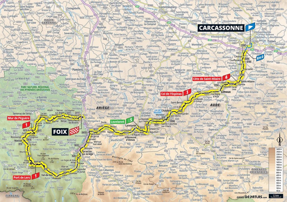 7月19日（火）第16ステージ カルカッソンヌ 〜 フォワ　178.5km