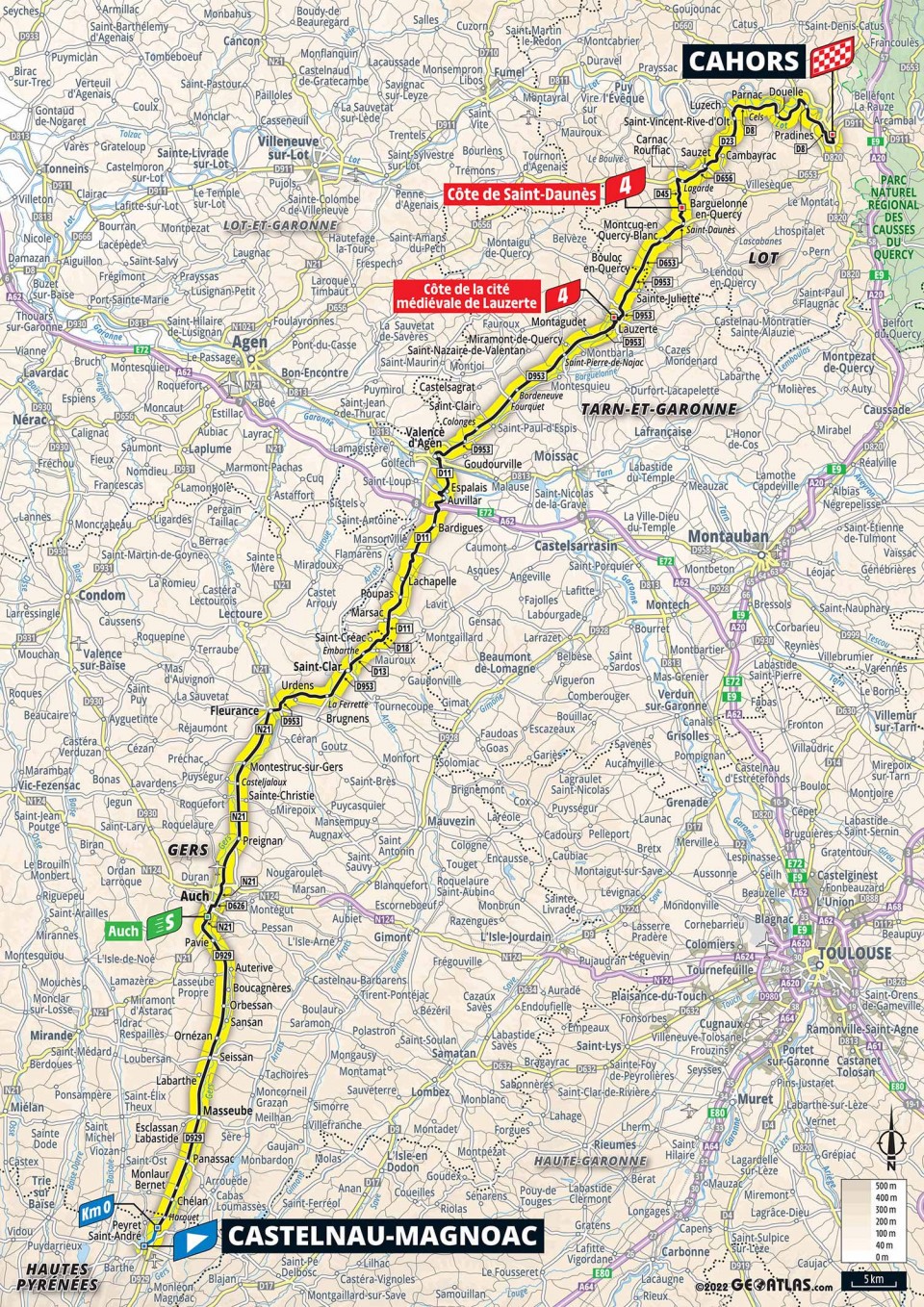 7月22日（金）第19ステージ カステルノ・マニョアック 〜 カオール　188.3km
