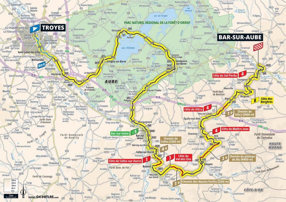 ツール・ド・フランス ファム アベック ズイフト2022第4ステージステージコースマップ