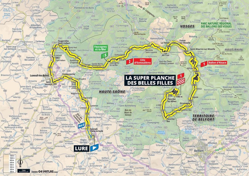 ツール・ド・フランス ファム アベック ズイフト2022第8ステージコースマップ