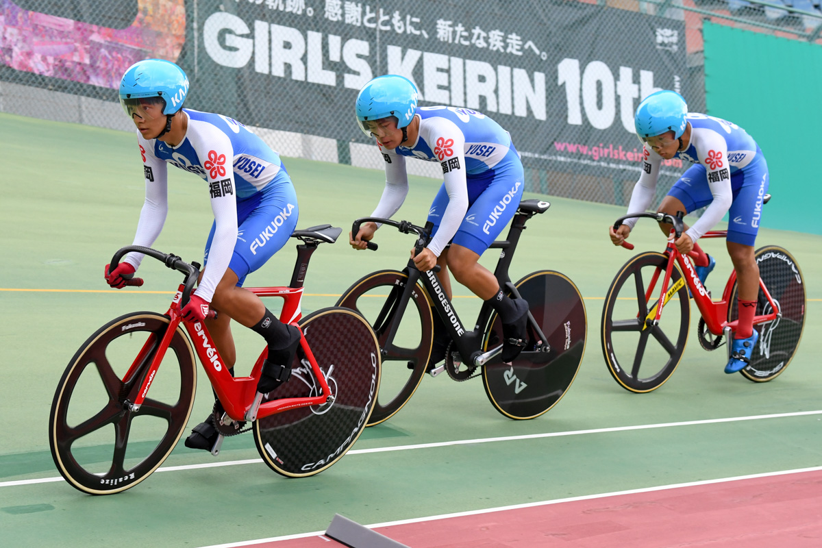 男子チームスプリント予選4位 祐誠高校(宮川、志波、倉持)1分18秒917