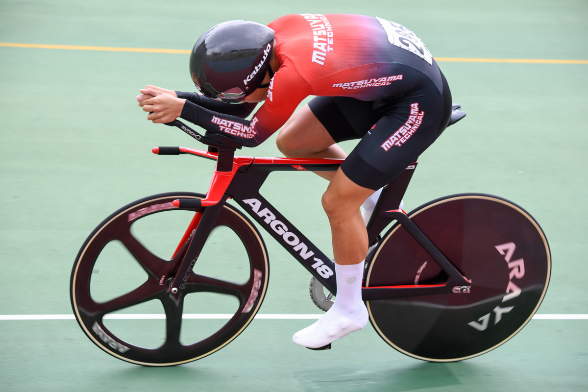 男子3km個人パーシュート予選1位 梅澤幹太(松山工業高校)3分22秒230