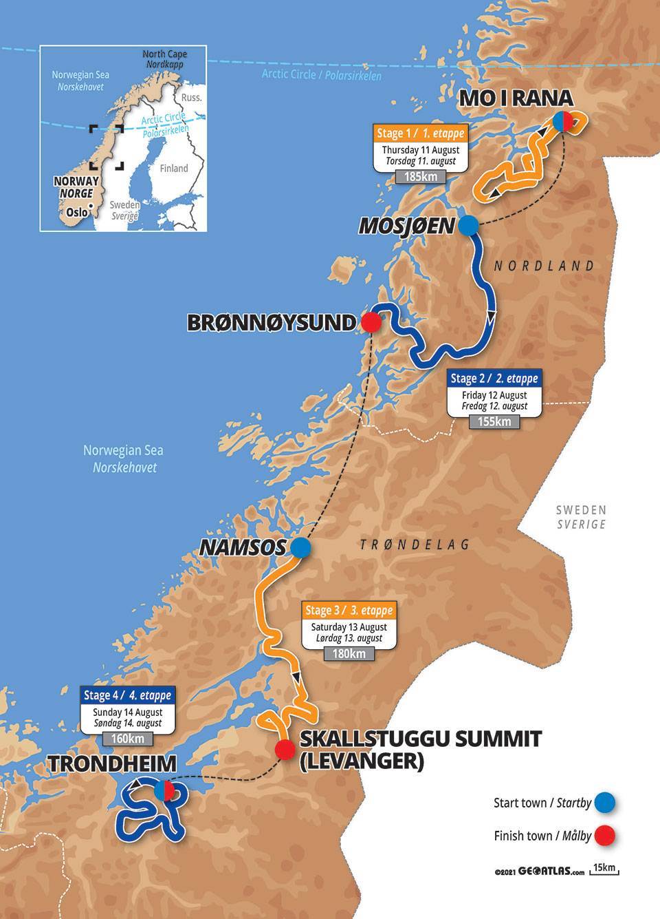 アークティックレース・オブ・ノルウェー2022 コースマップ