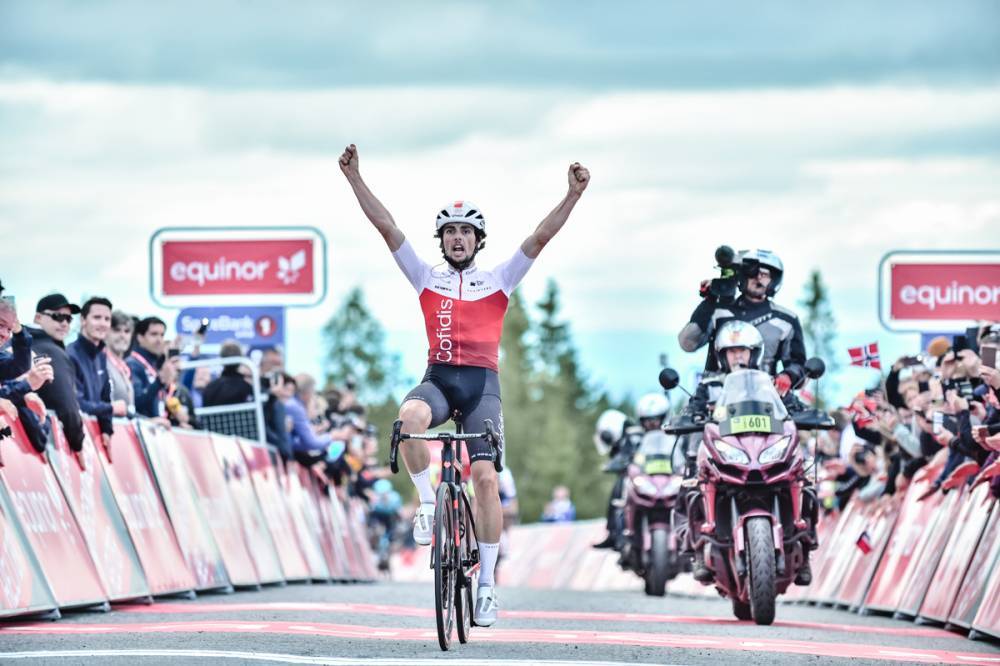 独走でプロ2勝目を挙げたヴィクトル・ラフェ(フランス、コフィディス)