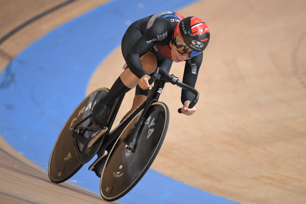 女子エリート　スプリント予選で大会新記録となる10秒743を出した佐藤水菜（チーム楽天Kドリームス）