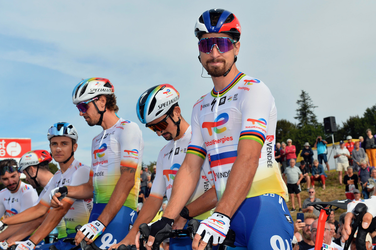 直前のe-MTB世界選手権に出場したペテル・サガン(スロバキア、トタルエネルジー)