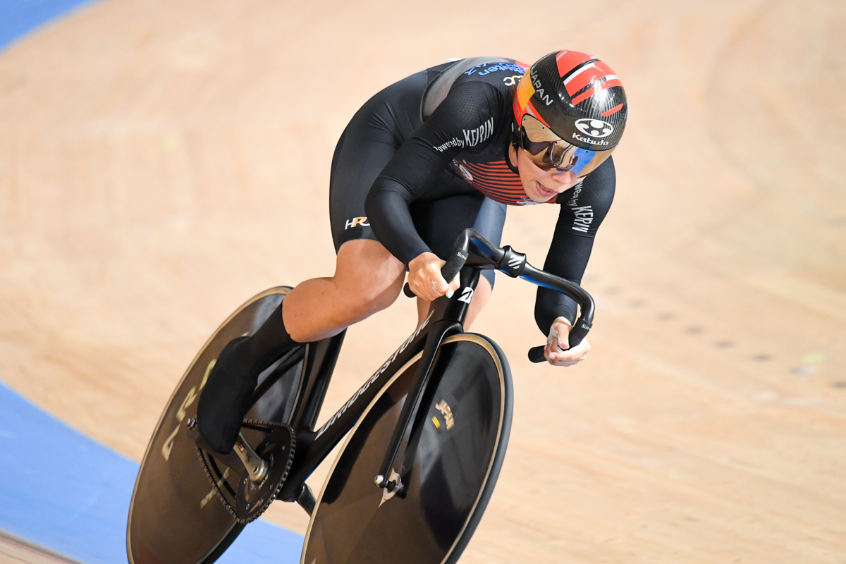女子エリート 500mTT 34秒918の大会新記録で優勝した佐藤水菜(チーム楽天Kドリームス)