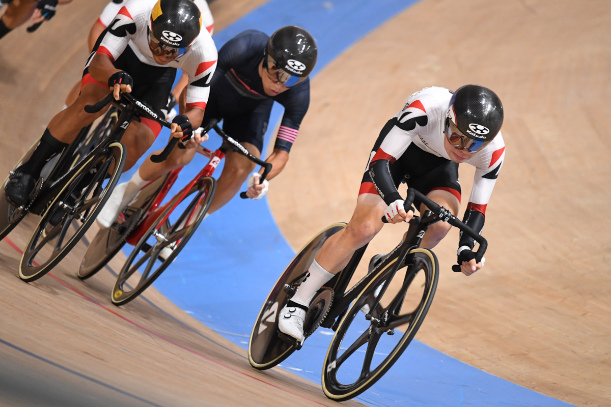 男子エリート・ポイントレース 序盤から兒島直樹(チームブリヂストンサイクリング)が1位5pを連取していく
