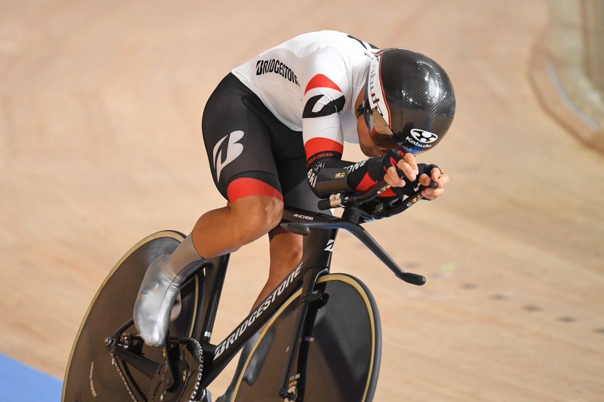男子エリート4km個人パーシュート 窪木一茂(チームブリヂストンサイクリング)が4分13秒297の日本新記録を樹立