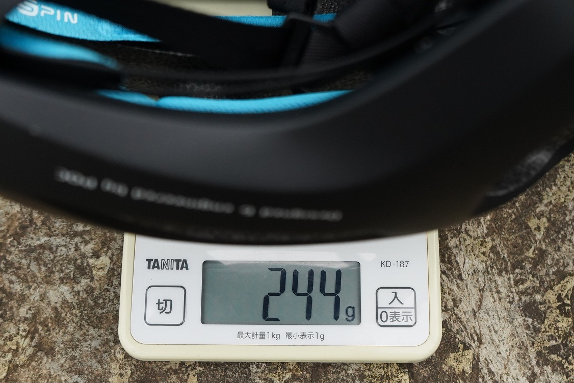 VENTRAL AIR WF SPINの実測値:244g