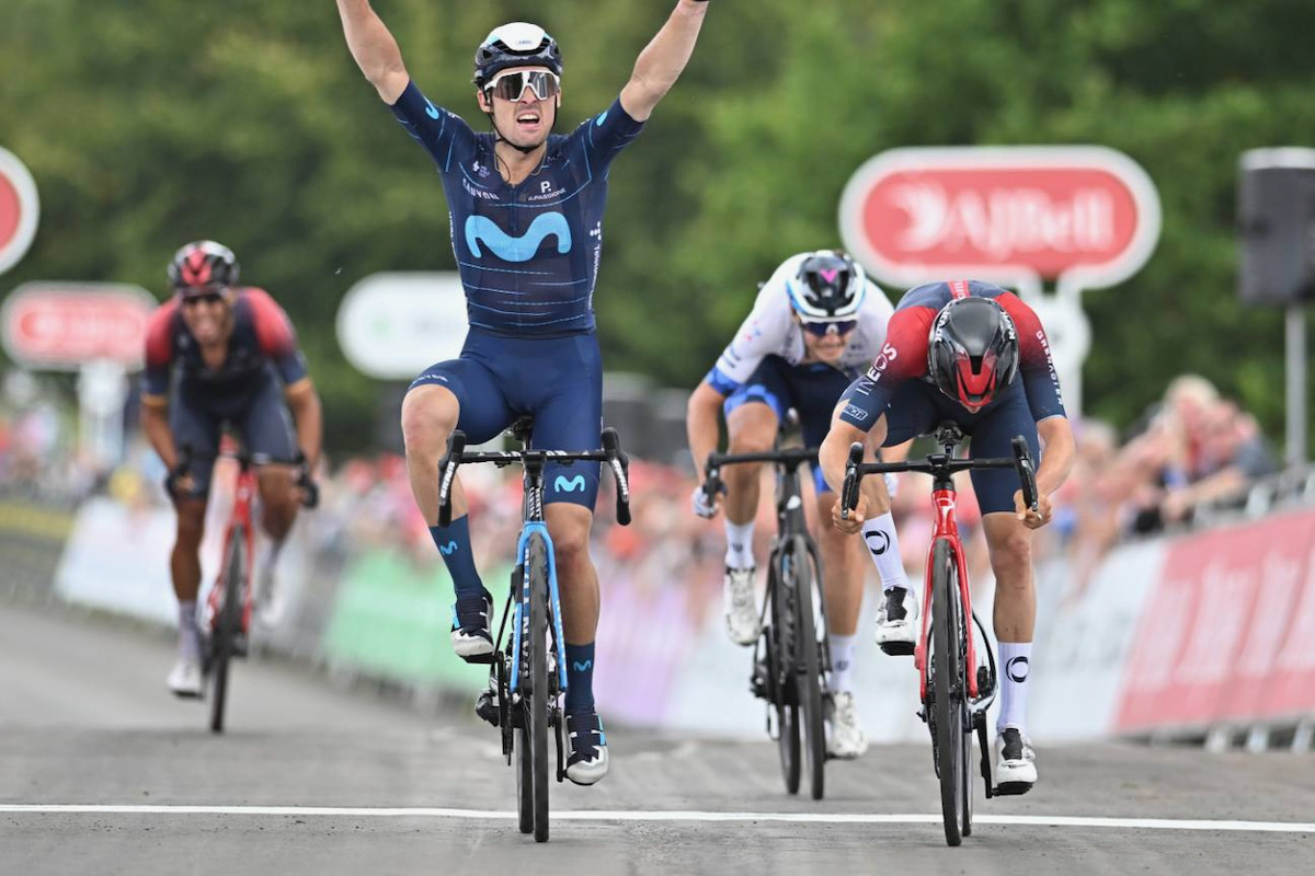 スプリント勝負を制したゴンサロ・セラーノ(スペイン、モビスター)
