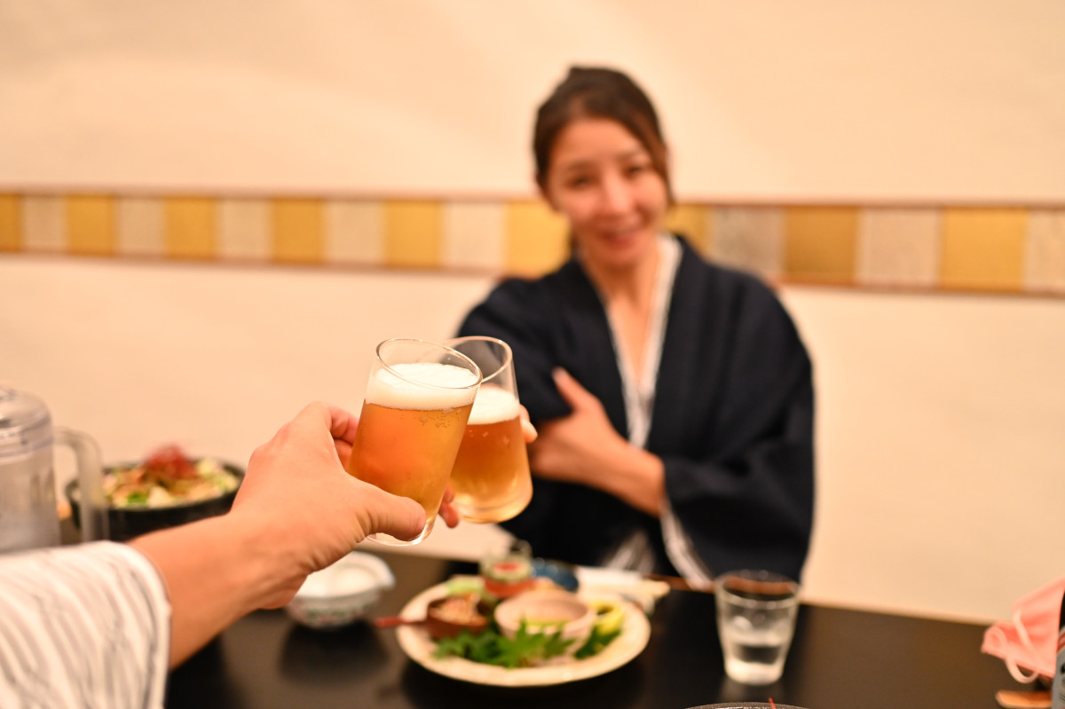 ホテルでもビールで乾杯！ホテルの美味しい夕食もおすすめ