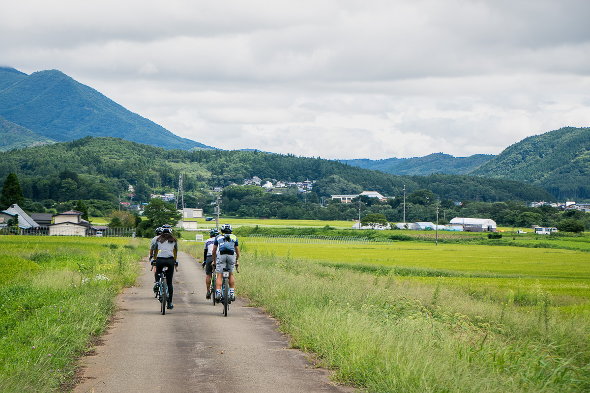 田園風景の中を走り抜けていく