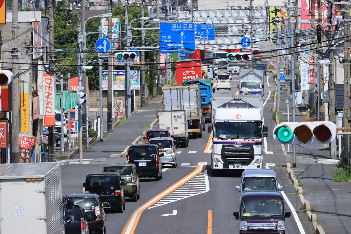 交通量の多い国道2号線はサイクリングに不向きな道だった