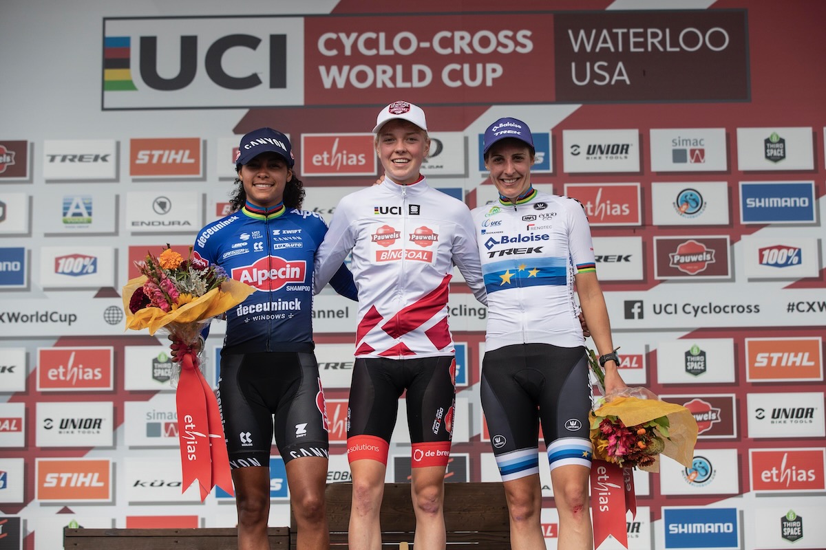 UCIシクロクロスワールドカップ2022-2023第1戦 女子エリート表彰台