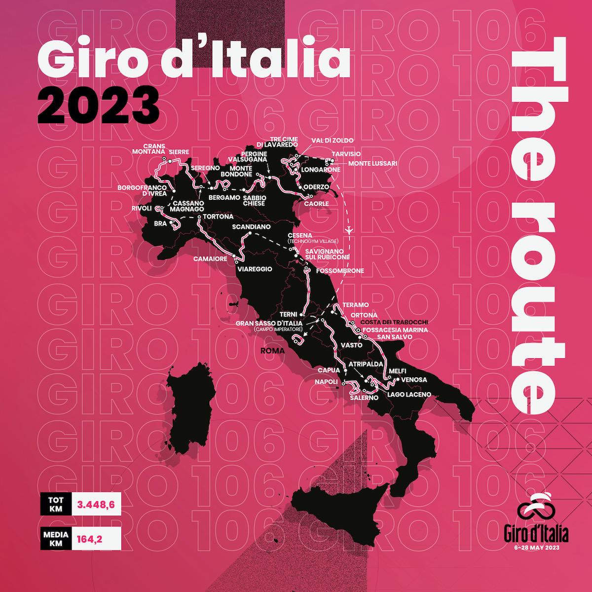 ジロ・デ・イタリア2023コース全体図
