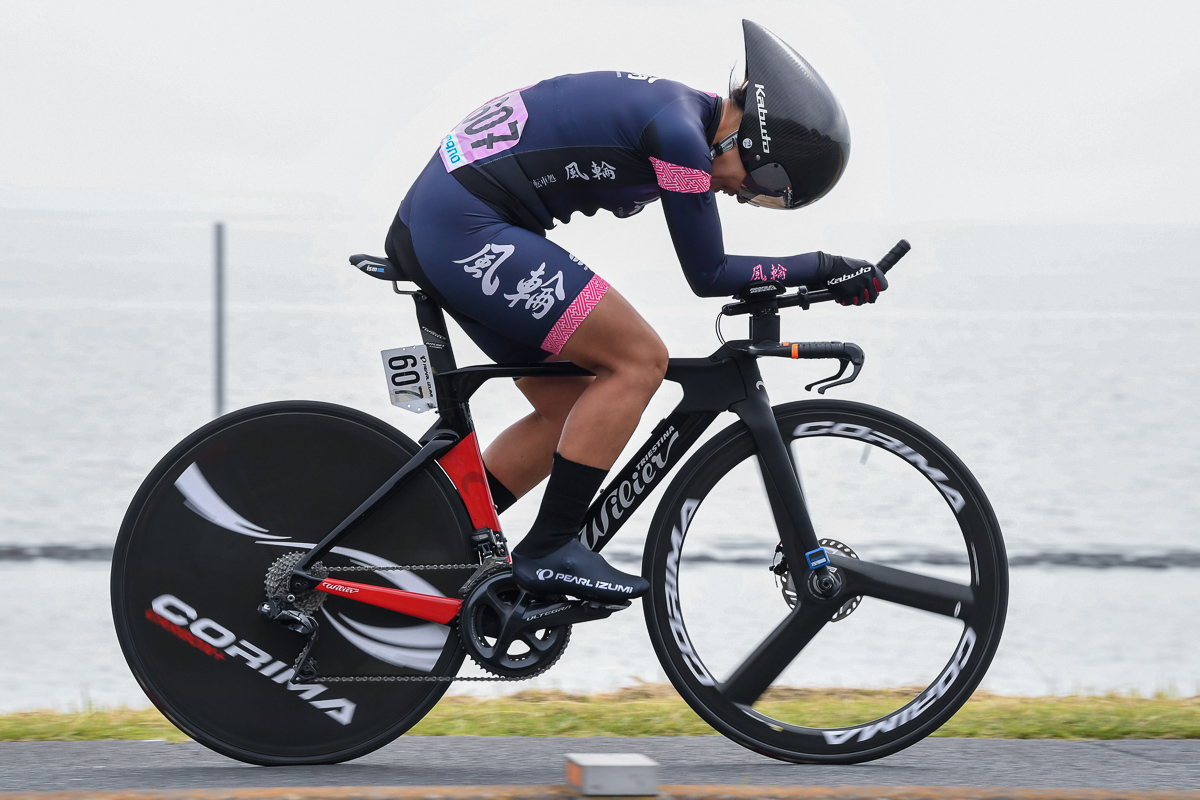 F（女子）最速タイムはオープン参加の野崎桃世（Team 自転車処 風輪）5分39秒61