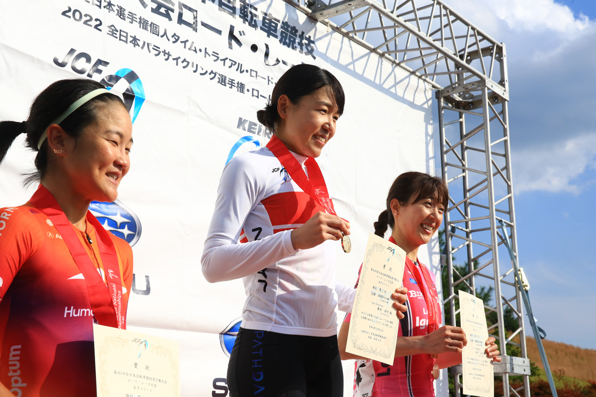 1位樫木祥子(チームイルミネイト)、2位與那嶺恵理(ヒューマンパワードヘルス)、3位金子広美(イナーメ信濃山形)