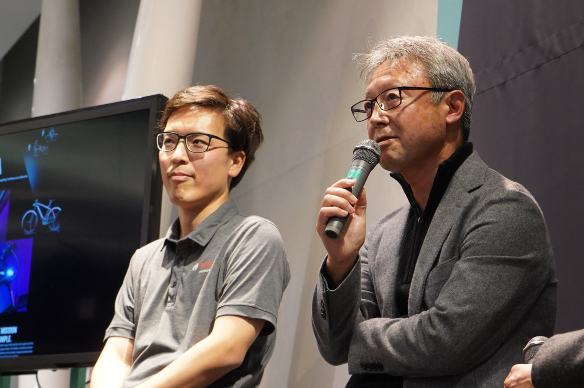 ボッシュの豊田佑一さん（左）、三菱地所の藤井宏章さん（右）がそれぞれの視点でモビリティを語った