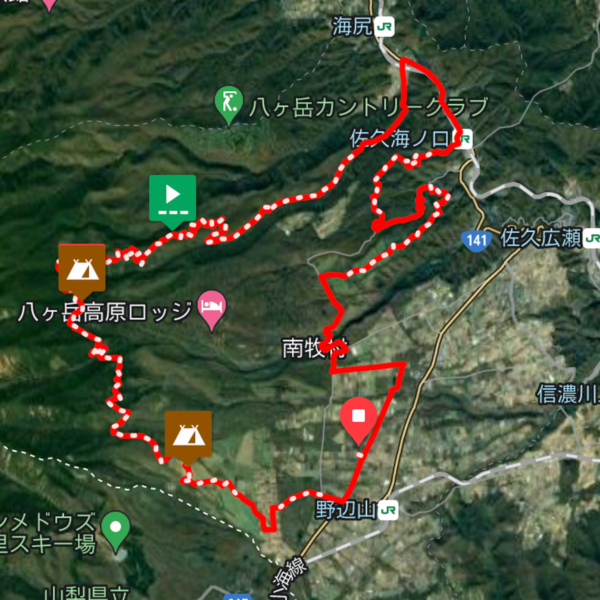 野辺山グラベルチャレンジ2022 Day2ルート 距離44.8km、獲得標高：約1,229m、未舗装率61%