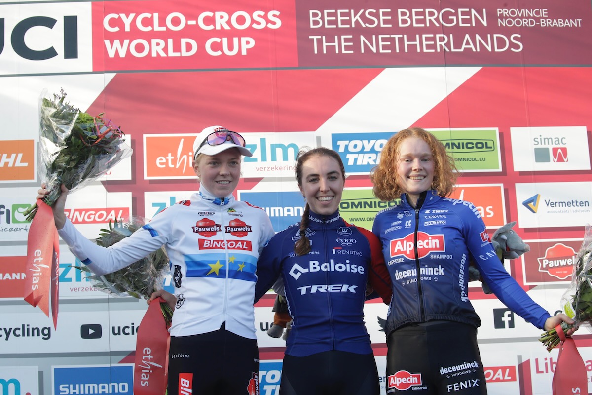 UCIシクロクロスワールドカップ2022-2023第4戦 女子エリート表彰台
