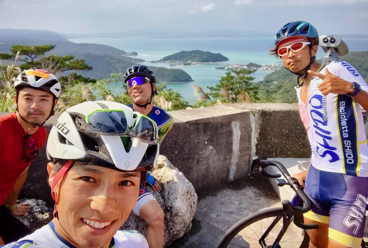 レース翌日はBicicletta SHIDO沖縄の中尾峻さんに案内してもらい、屋我地島を眺望する大パノラマ