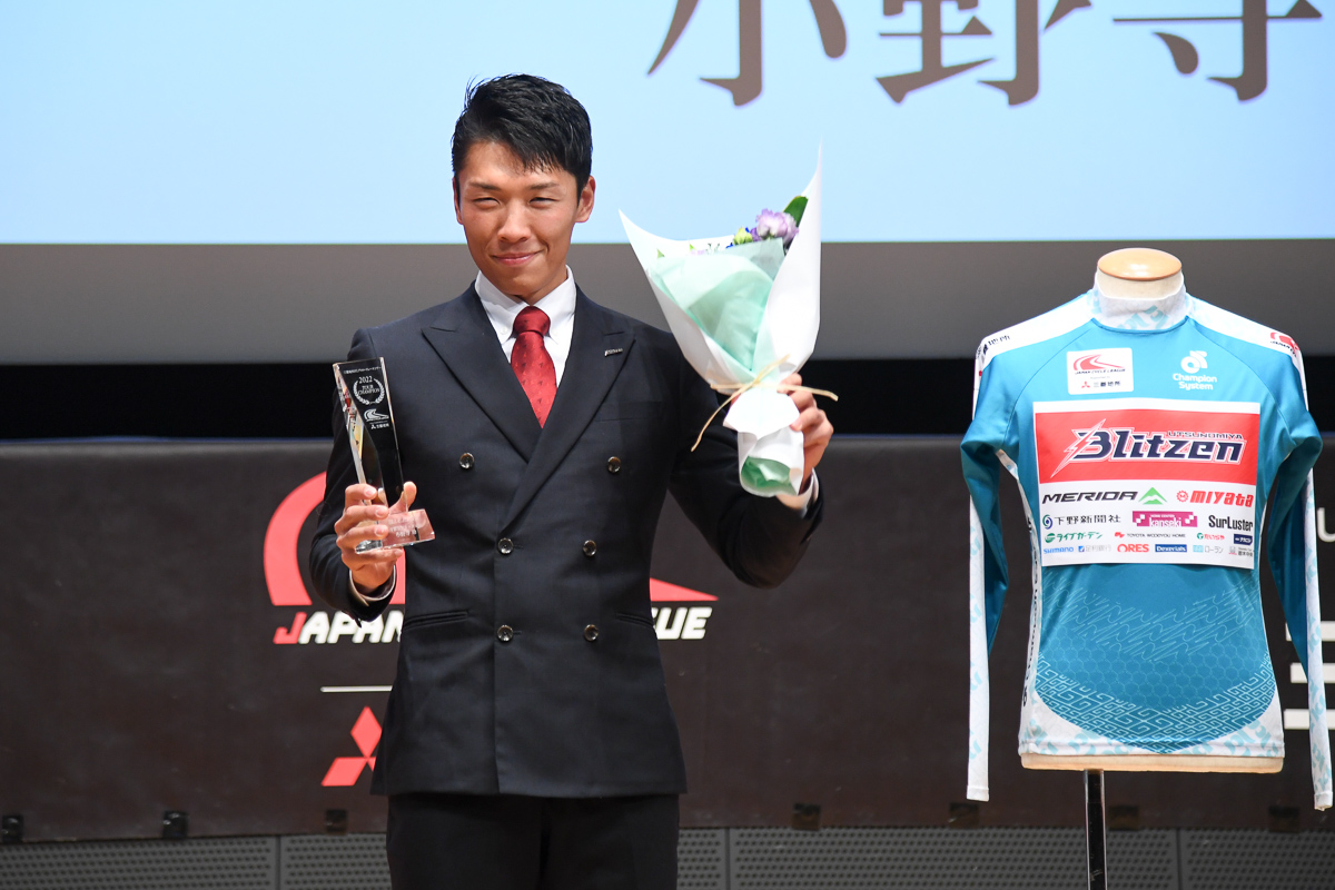 ブルージャージ(スプリント賞)を2年連続で獲得した小野寺玲(宇都宮ブリッツェン)