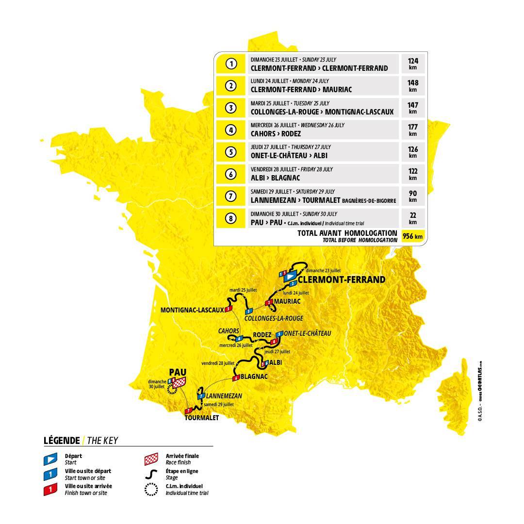 ツール・ド・フランス・ファム2023コース全体図