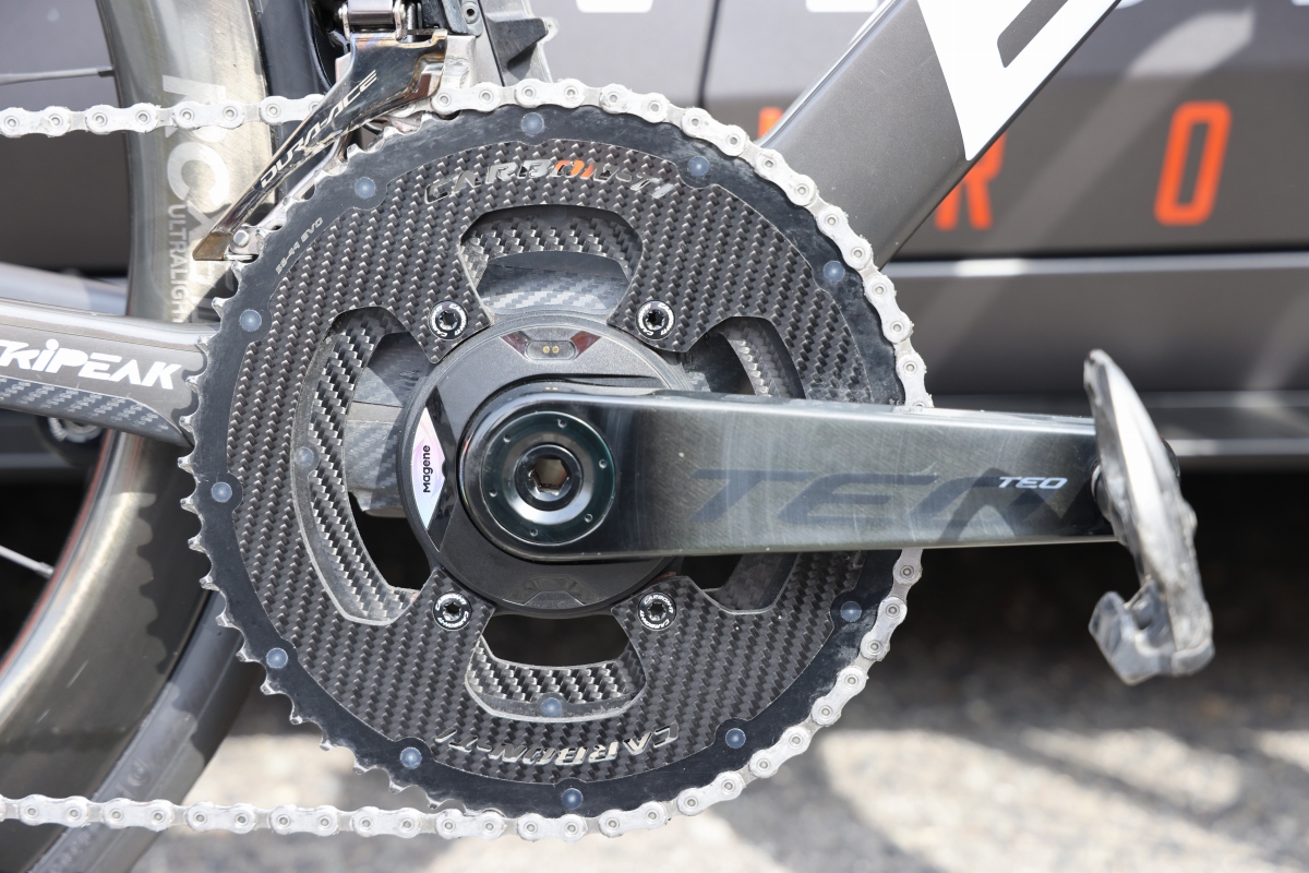マージーン TEO P515に56-44TのCarbon-Tiのチェーンリングを装着